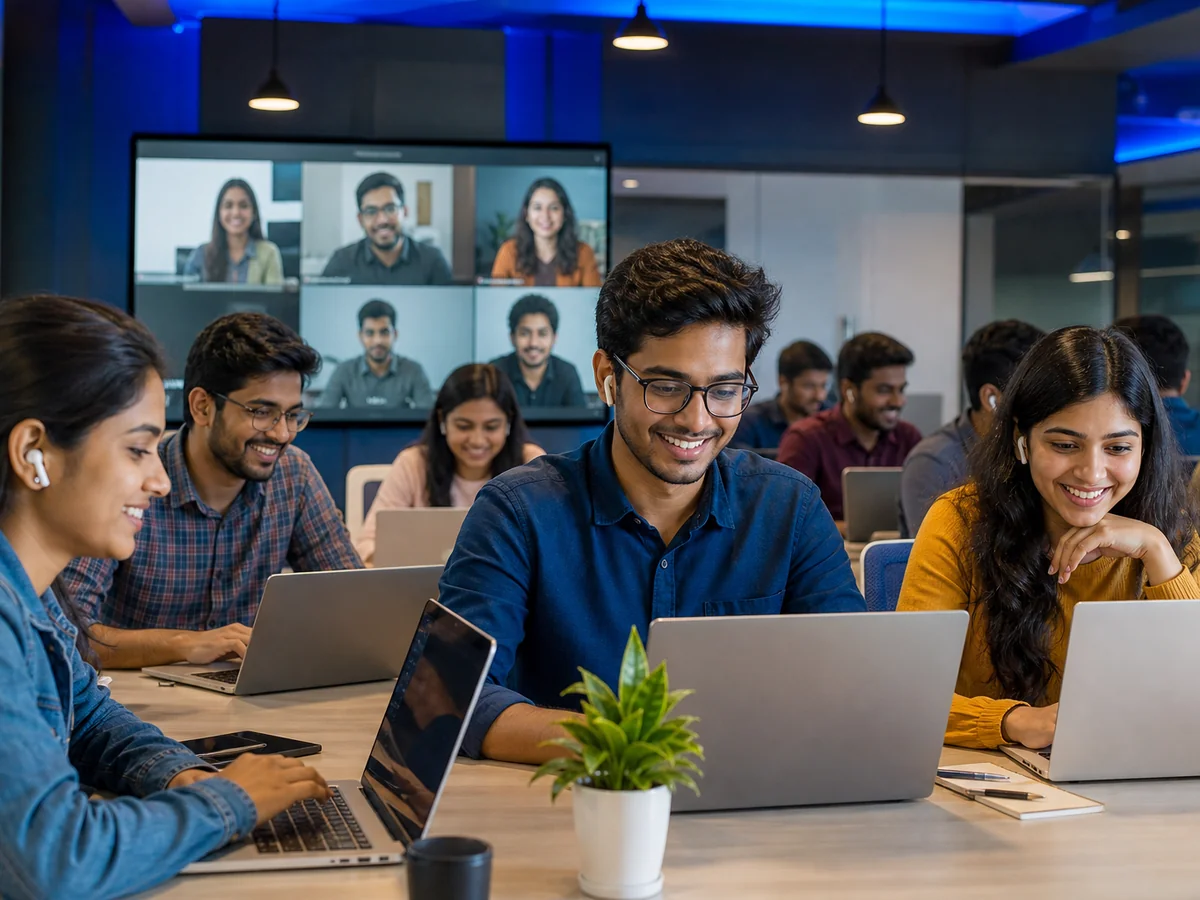 Indian students in GVSR technology training session